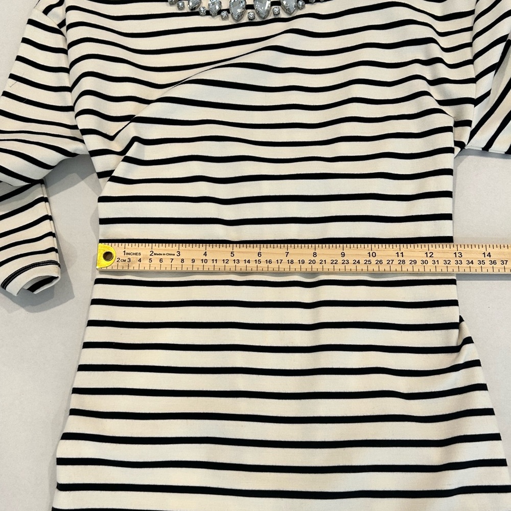 Juicy Couture Stripe Black & White Y2K Bling Dress Full Back Zipper XS - Picture 6 of 11